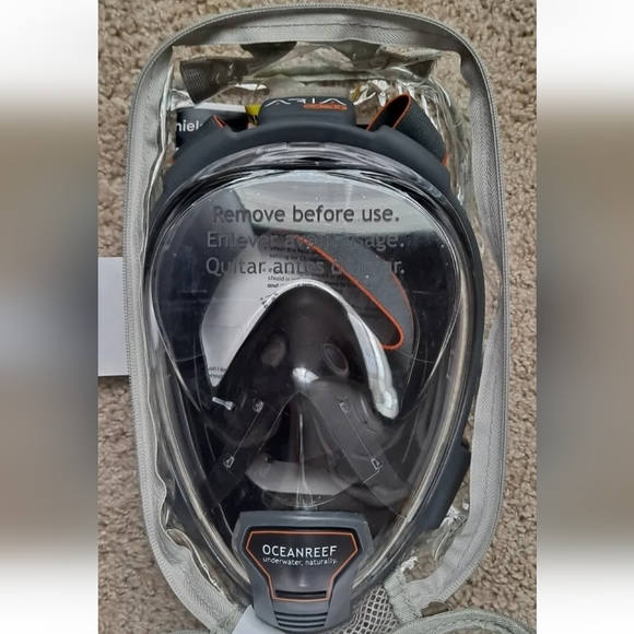 Ocean Reef Snorkel Kits Full Face Shield Air Adapter Size M/L & Travel Bag. - Picture 3 of 7